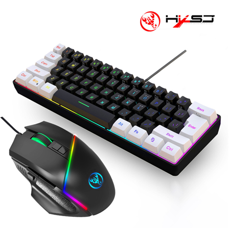 61 key film wired keyboard and mouse set